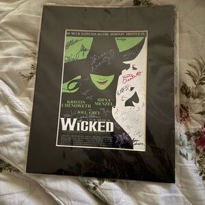 Wicked Musical Signed Wall Art in Black and Green